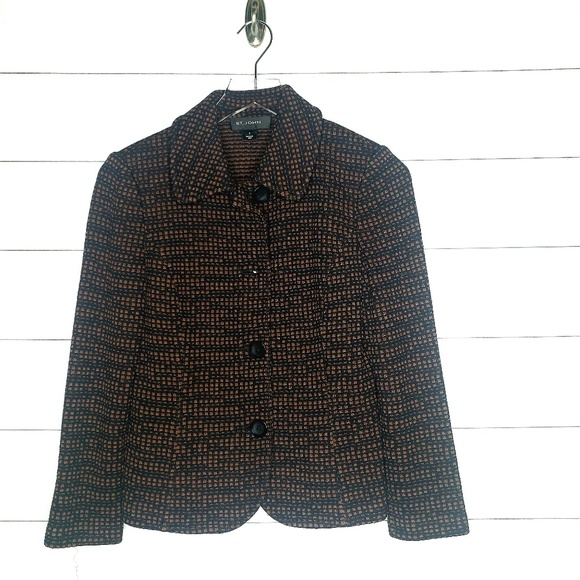 St. John Sweaters - St. John Brown/ Black Cardigan Blazer Size 2